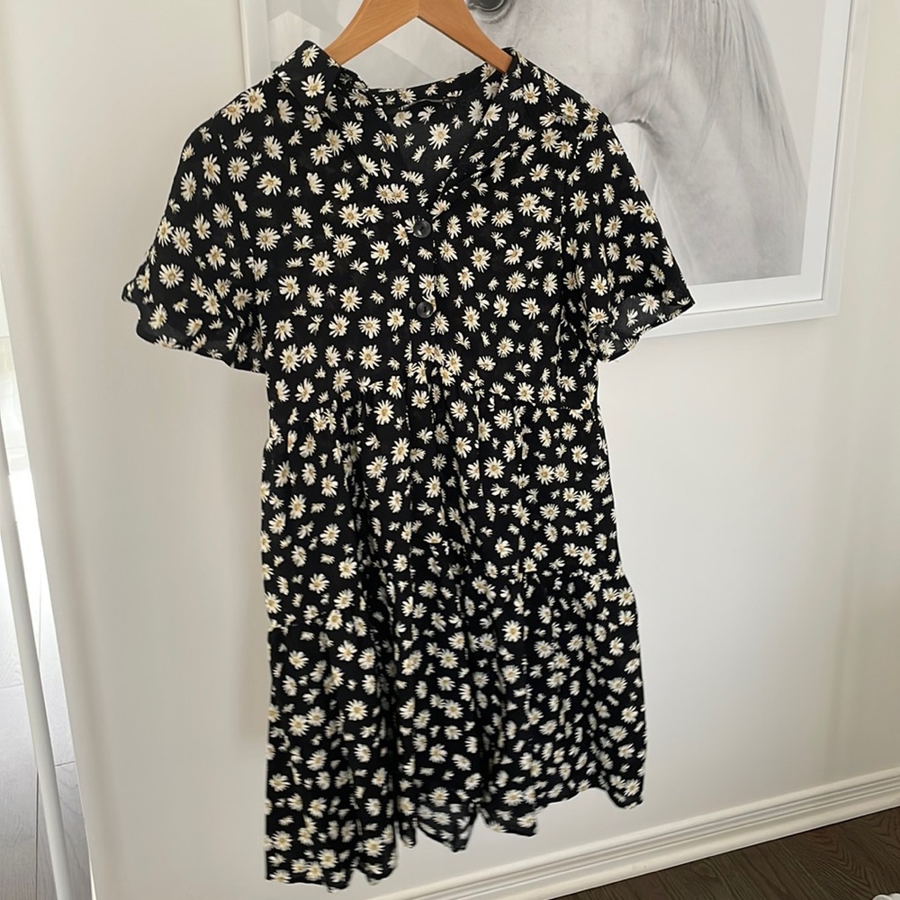 Zara black flower dress